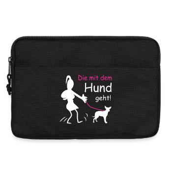 Die mit dem Hund geht - Laptoptasche 13" - Schwarz - Vorne