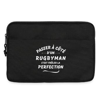 rugby, rugby sport, rugby humour - Sacoche pour ordinateur portable 13 pouces - noir - Devant