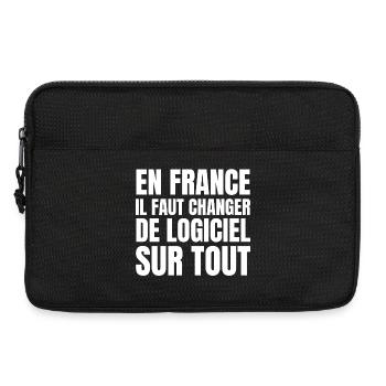logiciel, France, changer de logiciel - Sacoche pour ordinateur portable 13 pouces - noir - Devant