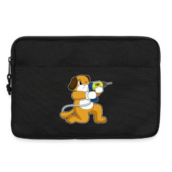 Hund Handwerker Bohrmaschine Handwerk - Laptoptasche 13" - Schwarz - Vorne