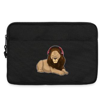 Löwe Kopfhörer Musik - Laptoptasche 13" - Schwarz - Vorne