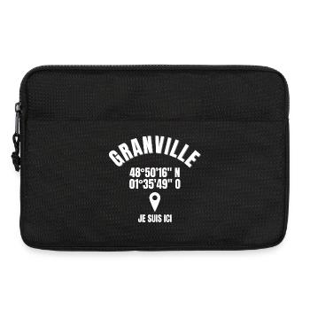 Granville, Normandie, côte fleurie - Sacoche pour ordinateur portable 13 pouces - noir - Devant