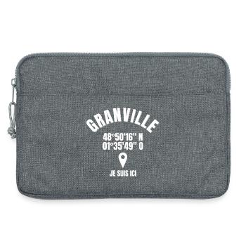 Granville, Normandie, côte fleurie - Sacoche pour ordinateur portable 13 pouces - gris chiné - Devant