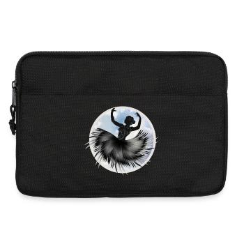 Balletttänzerin tanzt mit Federkleid in den Wolken - Laptoptasche 13" - Schwarz - Vorne