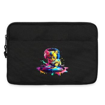 DJ Kitty – Rainbow - Laptop bag 13" - black - Front