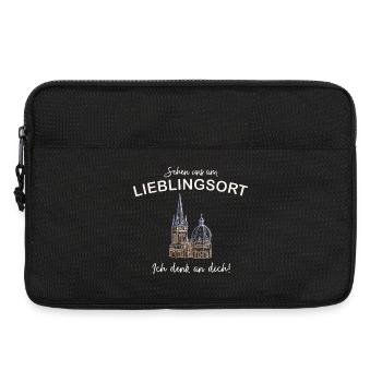 Ich denk an dich! Sehen uns, Aachener Dom - Laptoptasche 13" - Schwarz - Vorne