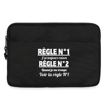 humour, j'ai raison, jamais tort - Sacoche pour ordinateur portable 13 pouces - noir - Devant