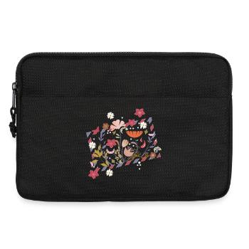Cadre aéropostal floral avec de belles fleurs - Sacoche pour ordinateur portable 13 pouces - noir - Devant