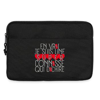 En Vrai Je suis une Super-conasse Qui Déchire - Sacoche pour ordinateur portable 13 pouces - noir - Devant