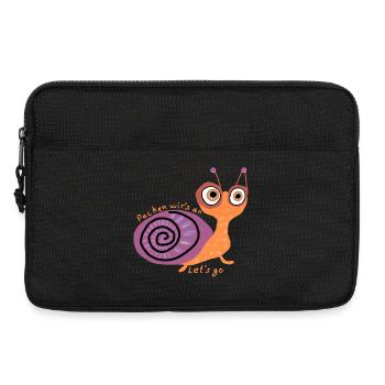 Schnecke mit Spruch - Laptoptasche 13" - Schwarz - Vorne