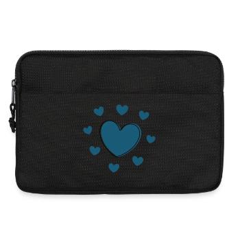blue heart valentine's day gift - Laptop bag 13" - black - Front
