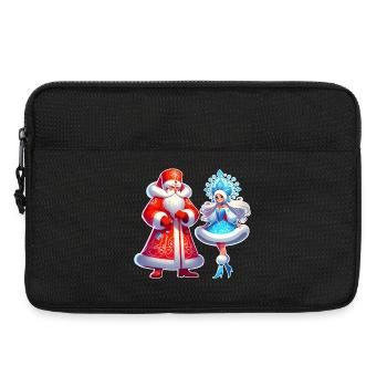 Ded Moroz Snegurotschka russischer Weihnachtsmann - Laptoptasche 13" - Schwarz - Vorne