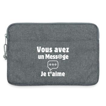 message, SMS, I love you, Valentine's Day - Laptop bag 13" - heather grey - Front