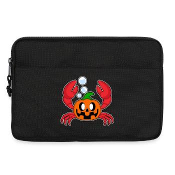Crabe Halloween citrouille - Sacoche pour ordinateur portable 13 pouces - noir - Devant
