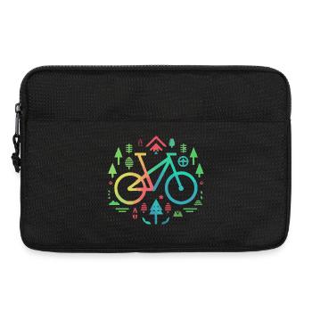 Minimalistischer Fahrrad- und Naturumriss - Laptoptasche 13" - Schwarz - Vorne