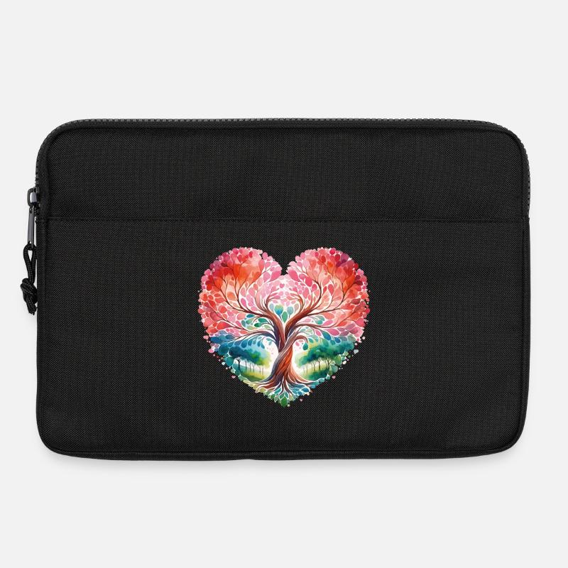 Herzbaum – Liebe in Aquarell - Laptoptasche 13" - Schwarz