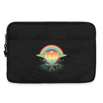Cœur arc-en-ciel avec des racines pour la fierté - Sacoche pour ordinateur portable 13 pouces - noir - Devant