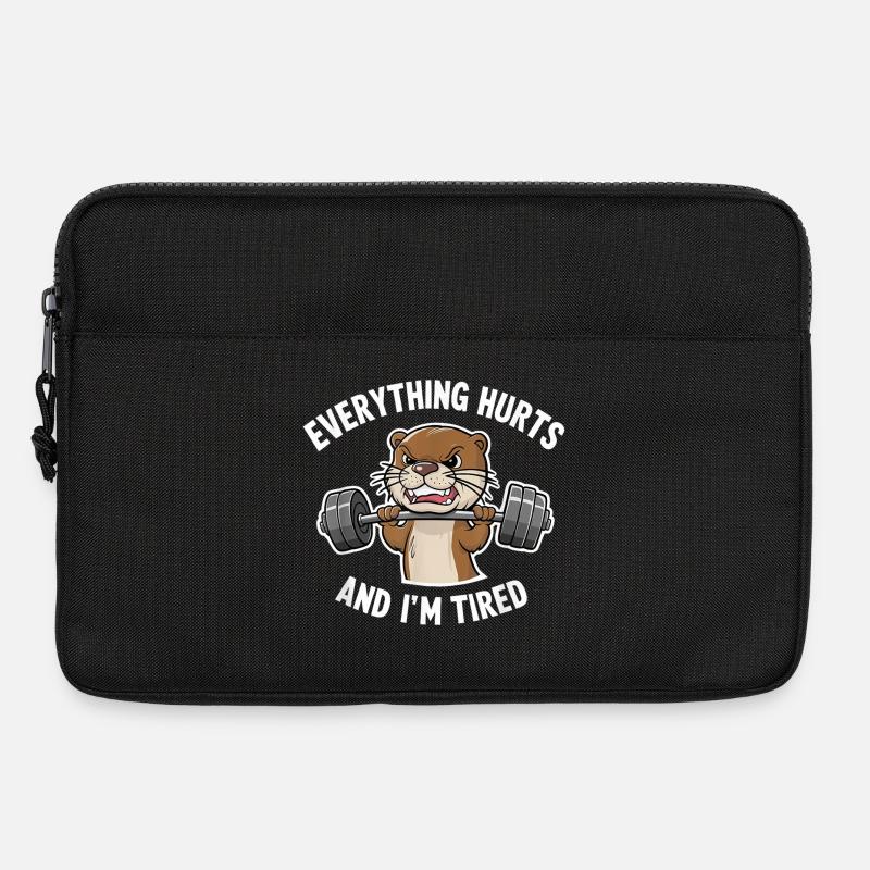 Biber Gewichtheber: Alles tut weh - Laptoptasche 13" - Schwarz