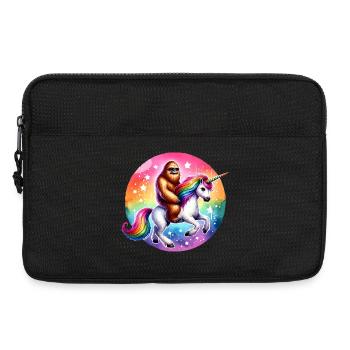 Orang-Utan auf Regenbogen-Einhorn - Laptoptasche 13" - Schwarz - Vorne