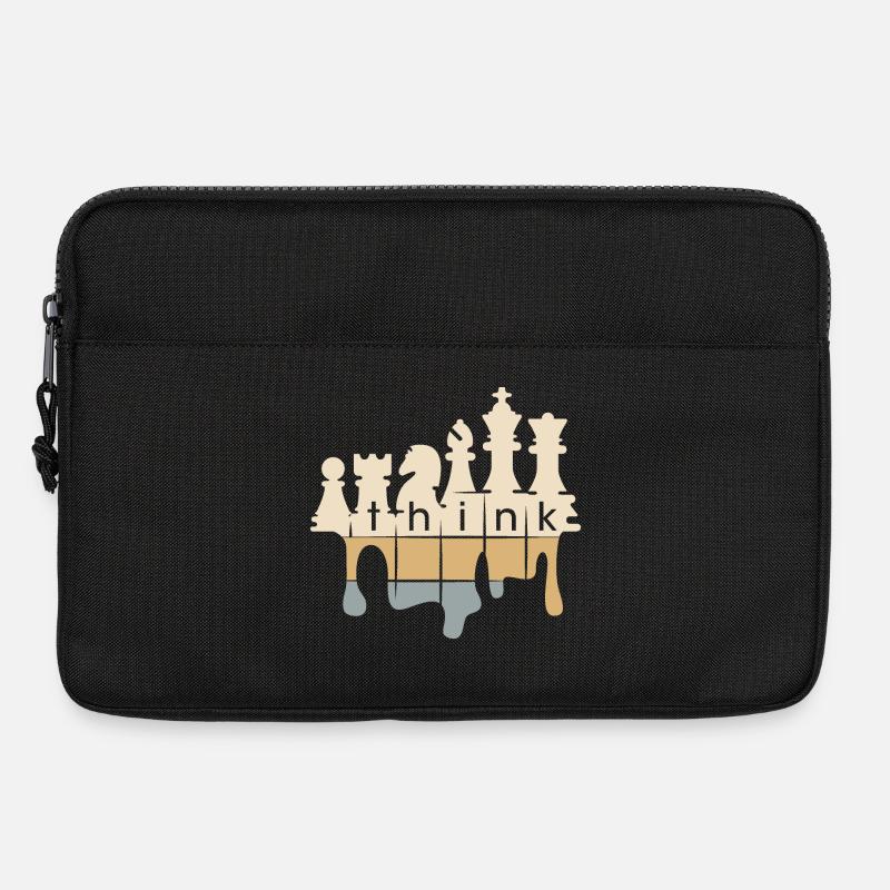 Schach retro Graffiti think Schachfiguren Symbol - Laptoptasche 13" - Schwarz