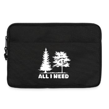 Wald Natur Birke all i need Baum lustige Sprüche - Laptoptasche 13" - Schwarz - Vorne