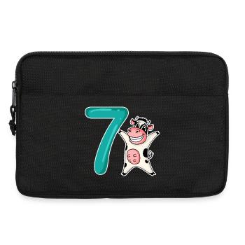 7. Geburtstag Motiv Kuh - 7 jahre alt - Laptoptasche 13" - Schwarz - Vorne