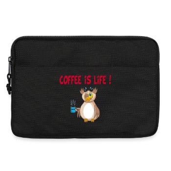 Owl and Coffee (English) - Laptop bag 13" - black - Front