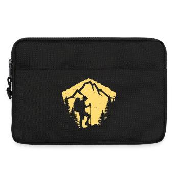 Mountain hike silhouette design - Laptop bag 13" - black - Front