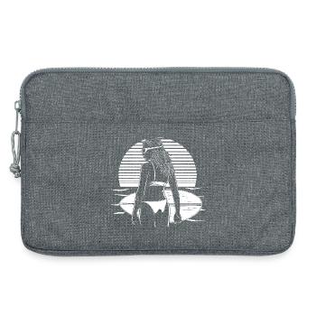 Female surfer - Laptop bag 13" - heather grey - Front