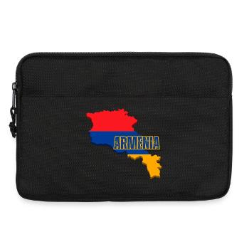 Drapeau de l’Arménie, Carte du drapeau de l’Arménie, Drapeau de l’Arménie - Sacoche pour ordinateur portable 13 pouces - noir - Devant
