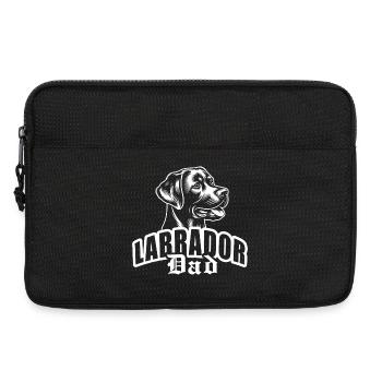 « Labrador Dad » avec tête de chien - Sacoche pour ordinateur portable 13 pouces - noir - Devant