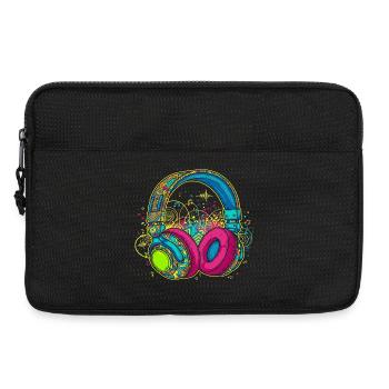 Conception abstraite vibrante des écouteurs - Sacoche pour ordinateur portable 13 pouces - noir - Devant