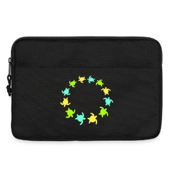 Many Turtles Circle Ring Colorful Round Silhouette - Laptop bag 13" - black - Front