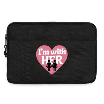 Je suis avec SON Cœur - Sacoche pour ordinateur portable 13 pouces - noir - Devant