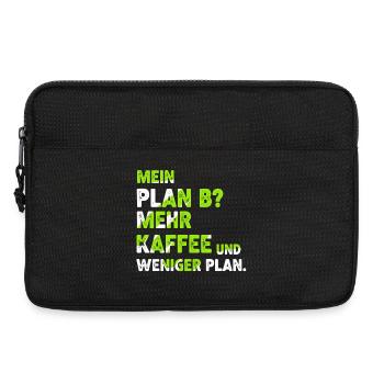 Mehr Kaffee statt Plan B - Laptoptasche 13" - Schwarz - Vorne