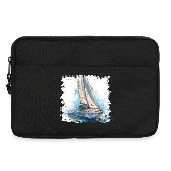 Segelboot im Sturm auf offener See - Laptoptasche 13" - Schwarz - Vorne