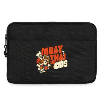 Muay Thai Kids - Lustiger Tiger in Orange - Laptoptasche 13" - Schwarz - Vorne