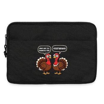 Wofür bist du dankbar Vegetarier lustig - Laptoptasche 13" - Schwarz - Vorne