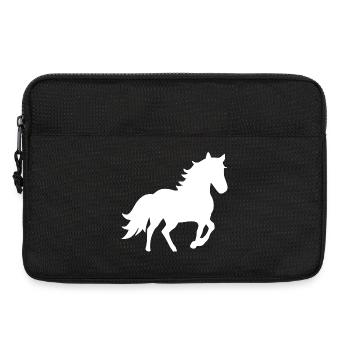 Pferde Silhouetten T-shirt Geschenk Reiter  - Laptoptasche 13" - Schwarz - Vorne