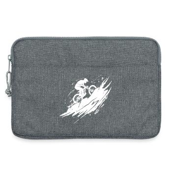 Energischer Mountainbike-Kunst-Radfahrer - Laptoptasche 13" - Grau meliert - Vorne