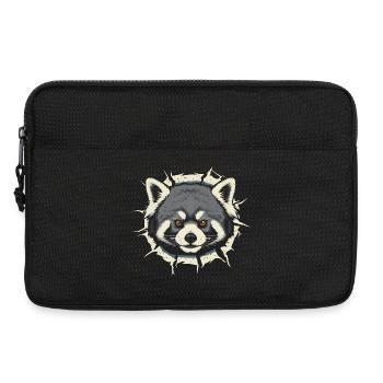 Mignon panda roux jetant un coup d’œil par la fissure - Sacoche pour ordinateur portable 13 pouces - noir - Devant