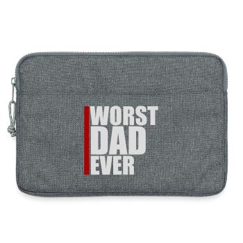 Worst Dad Ever Lustig Sarkastisch Vatertag Papa - Laptoptasche 13" - Grau meliert - Vorne