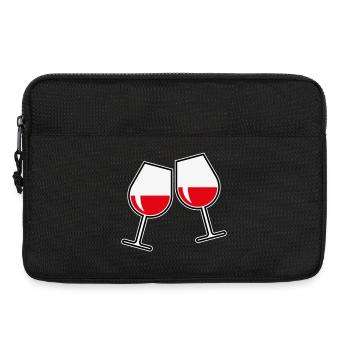 2 Rotweingläser (Rotwein / Wein / Bauchig / Zu 3C) - Laptoptasche 13" - Schwarz - Vorne