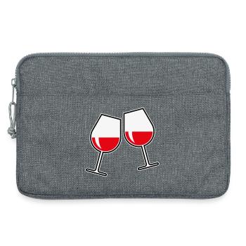 2 Rotweingläser (Rotwein / Wein / Bauchig / Zu 3C) - Laptoptasche 13" - Grau meliert - Vorne