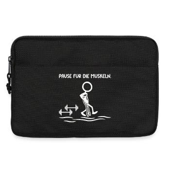 Bonhomme bâton PAUSE POUR LES MUSCLES Drôle - Sacoche pour ordinateur portable 13 pouces - noir - Devant