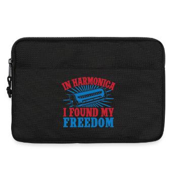 Funny Harmonica Player Found My Freedom Harmonica - Laptoptasche 13" - Schwarz - Vorne