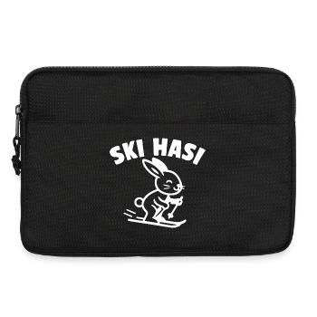 Ski bunny sur ski – Sports d’hiver rétro - Sacoche pour ordinateur portable 13 pouces - noir - Devant