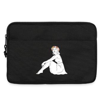 Rose – Line Art Sommermotiv - Laptoptasche 13" - Schwarz - Vorne
