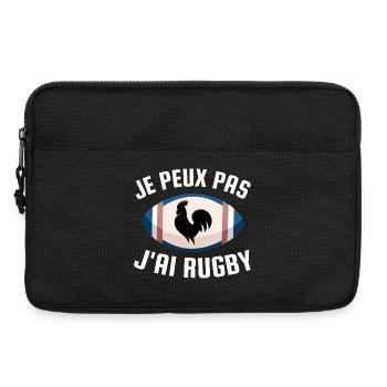 Je peux pas j ai rugby - Sacoche pour ordinateur portable 13 pouces - noir - Devant