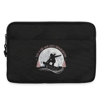 Juste une fille qui aime le snowboard - Sacoche pour ordinateur portable 13 pouces - noir - Devant